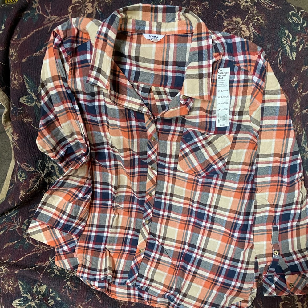 Sonoma women’s soft flannel shirt xxl, new